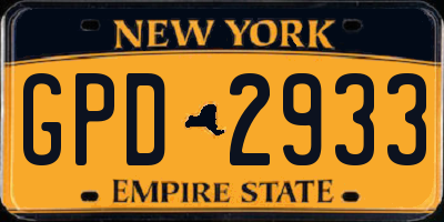 NY license plate GPD2933