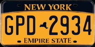 NY license plate GPD2934