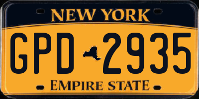 NY license plate GPD2935