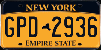 NY license plate GPD2936
