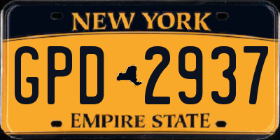 NY license plate GPD2937