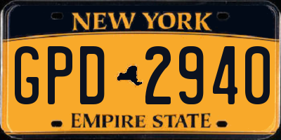 NY license plate GPD2940