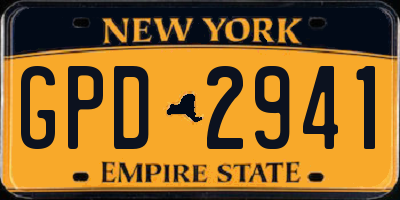 NY license plate GPD2941