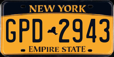 NY license plate GPD2943