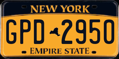 NY license plate GPD2950