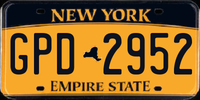 NY license plate GPD2952