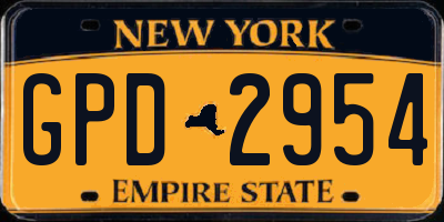 NY license plate GPD2954