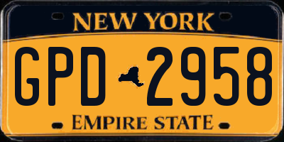 NY license plate GPD2958