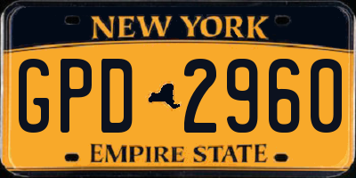 NY license plate GPD2960