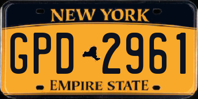 NY license plate GPD2961