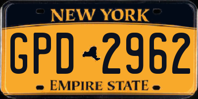 NY license plate GPD2962