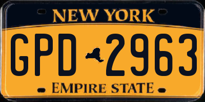 NY license plate GPD2963