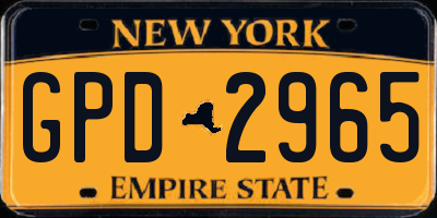 NY license plate GPD2965