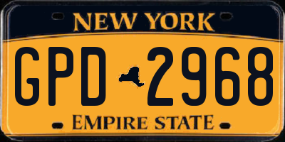 NY license plate GPD2968