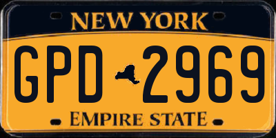 NY license plate GPD2969