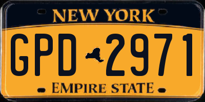 NY license plate GPD2971