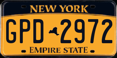 NY license plate GPD2972