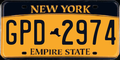 NY license plate GPD2974
