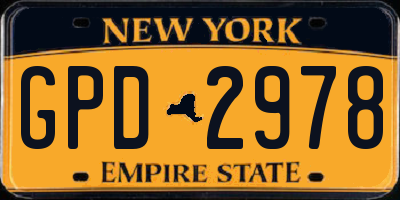 NY license plate GPD2978