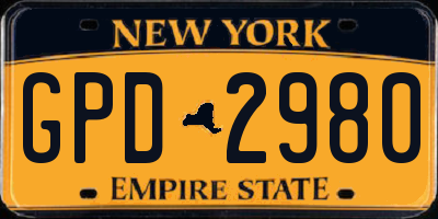 NY license plate GPD2980