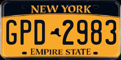 NY license plate GPD2983