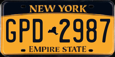 NY license plate GPD2987