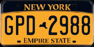 NY license plate GPD2988