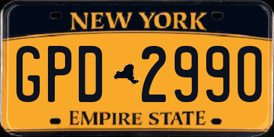 NY license plate GPD2990
