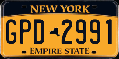 NY license plate GPD2991