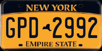 NY license plate GPD2992