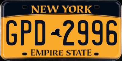 NY license plate GPD2996