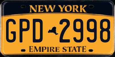 NY license plate GPD2998