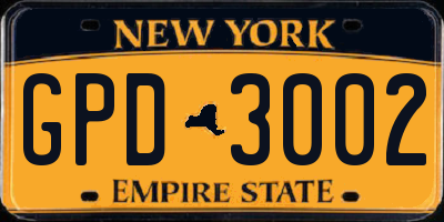NY license plate GPD3002