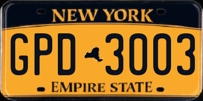 NY license plate GPD3003