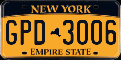 NY license plate GPD3006