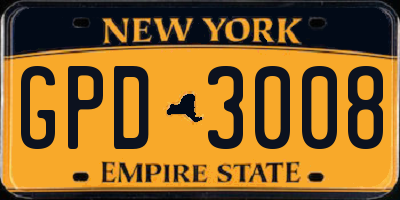NY license plate GPD3008