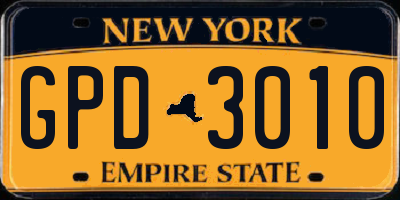 NY license plate GPD3010
