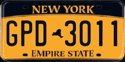 NY license plate GPD3011