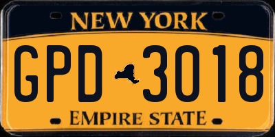 NY license plate GPD3018