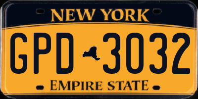 NY license plate GPD3032