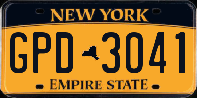 NY license plate GPD3041