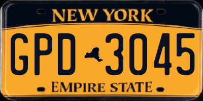 NY license plate GPD3045