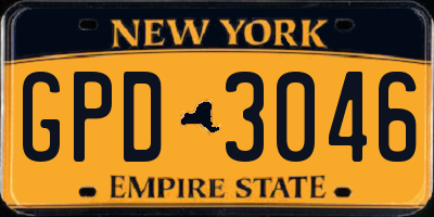 NY license plate GPD3046