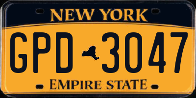 NY license plate GPD3047