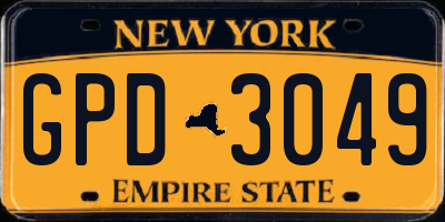 NY license plate GPD3049