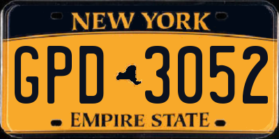 NY license plate GPD3052