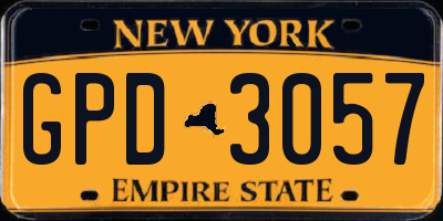 NY license plate GPD3057