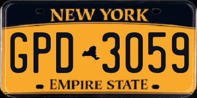 NY license plate GPD3059