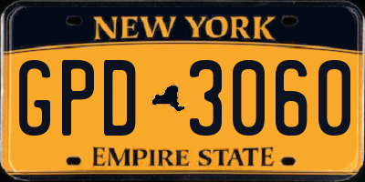 NY license plate GPD3060