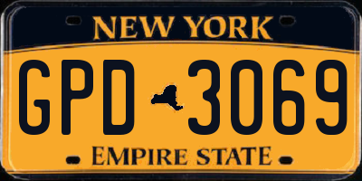NY license plate GPD3069
